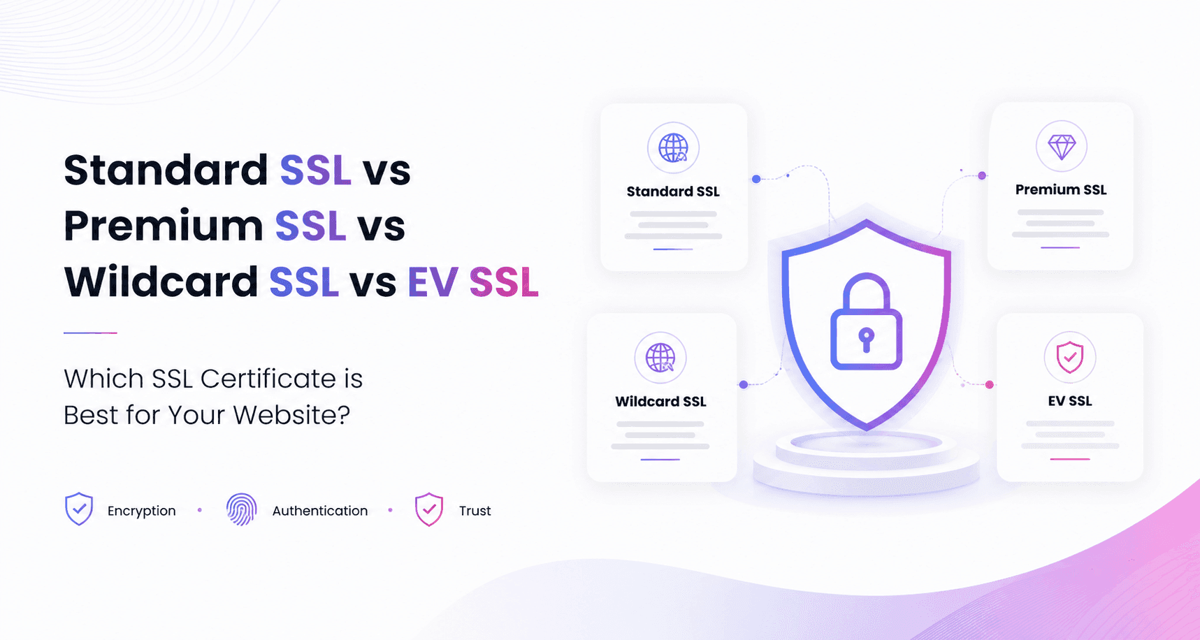 Standard SSL vs Premium SSL vs Wildcard SSL vs EV SSL – Which SSL Certificate is Best for Your Website?